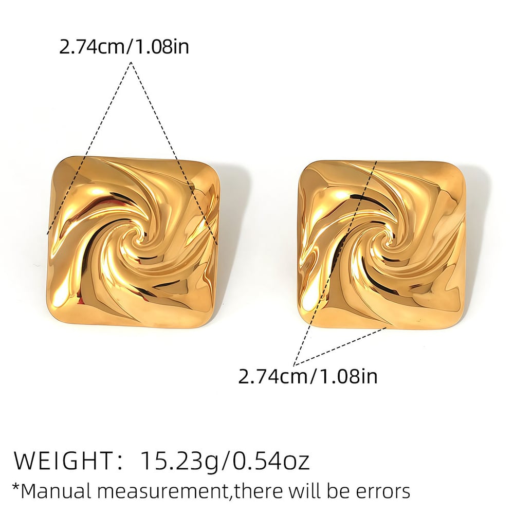 1 Pair Simple Thread Stainless Steel  Gold Color  Women‘s  Stud Earrings h5Picture2