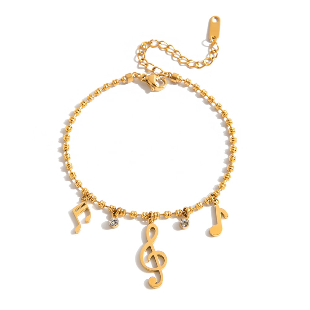 Designable Note Stainless Steel Gold Color Women's Jewelry Sets