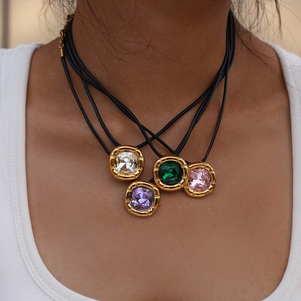 1 Piece Simple Rectangle Stainless Steel  Women's Pendant Necklaces h5Picture6