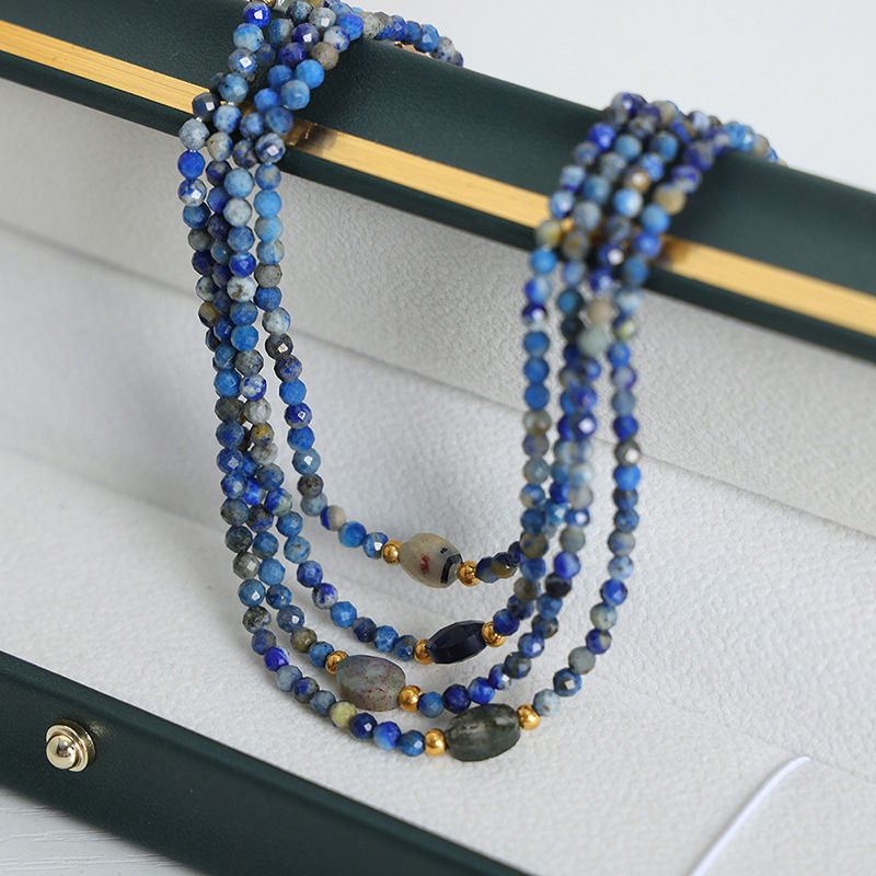 1 Piece Elegant Beads Stainless Steel Gold Color Natural Stone Women's Beaded Necklaces Picture4