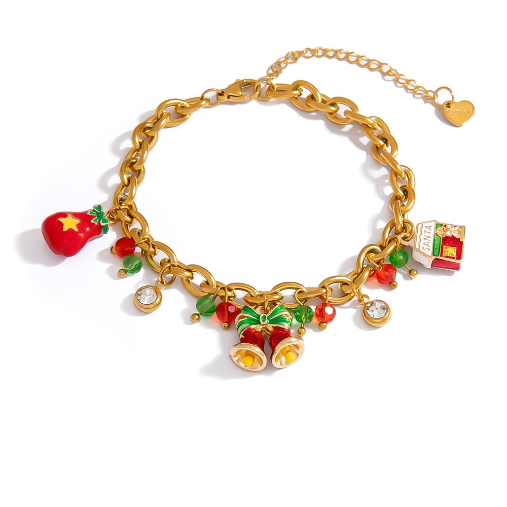 1 Piece Lovely Pendant Christmas DIY Stainless Steel  Women's Charm Bracelets