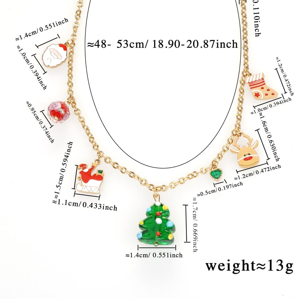 1 Piece Christmas Glass Tree Stainless Steel Gold Color Women's Pendant Necklaces Picture2