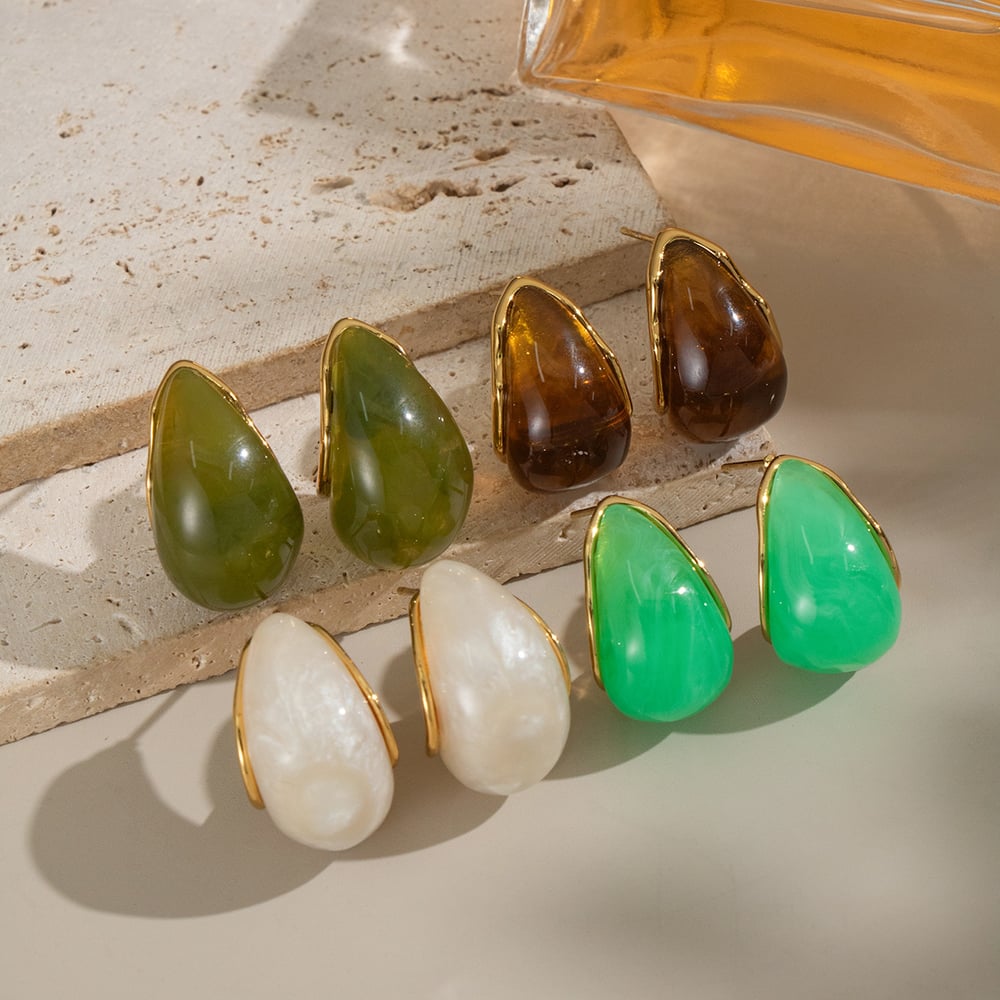 1 Pair Daily Irregular Shape Stainless Steel Gold Color Women's Stud Earrings Picture3