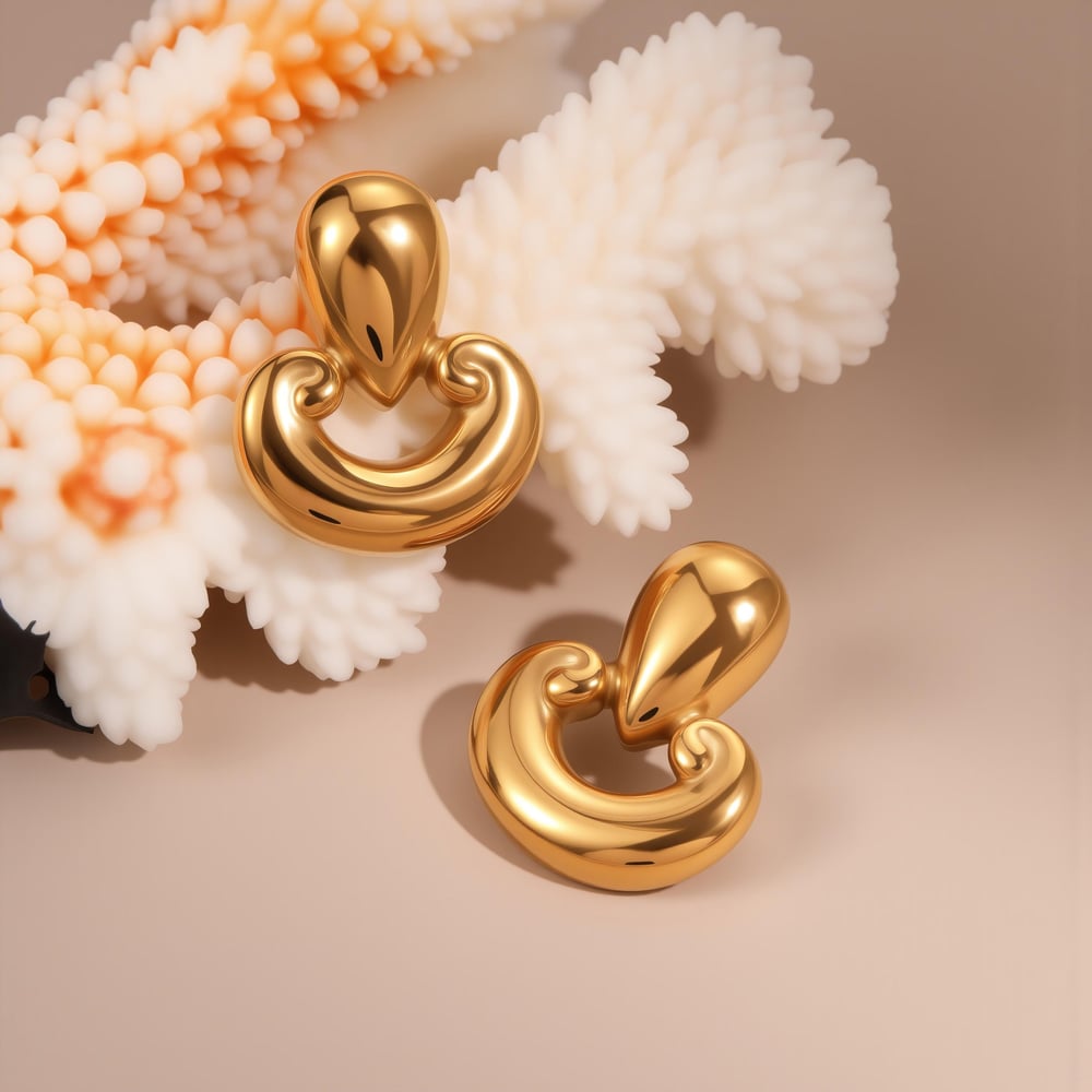 1 Pair Elegant Droplet Mixed Color Stainless Steel Women's Stud Earrings h5Picture3