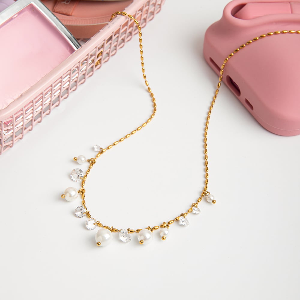 1 Piece Elegant Tassel Stainless Steel Gold Color Women's Pendant Necklaces h5Picture7