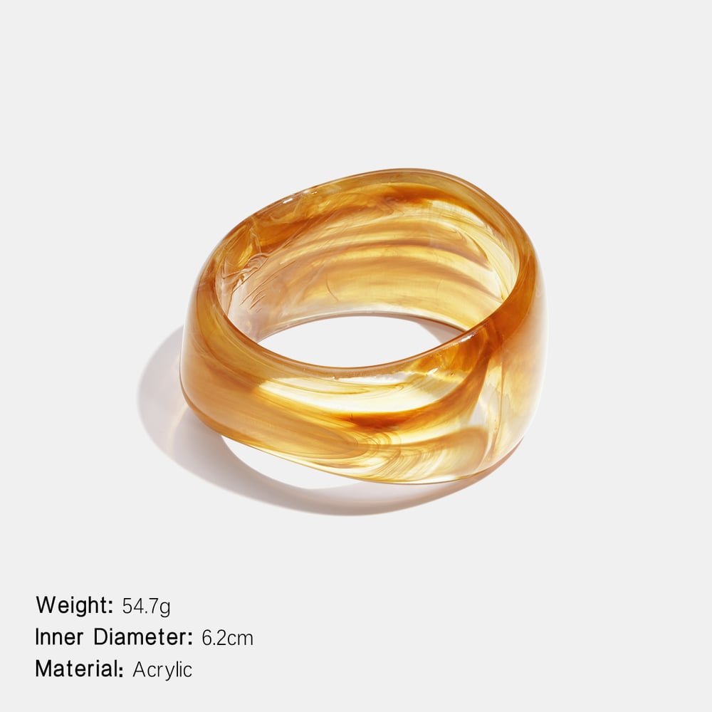 1 Stück einfache leichte Luxus unregelmäßige Farbverlauf Acryl Damen Armreifen h5Bild2