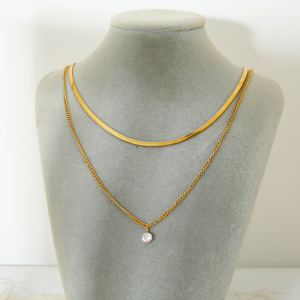 Multi-layered Luxurious  Chain  Stainless Steel   Women's Layered Necklaces h5Picture3