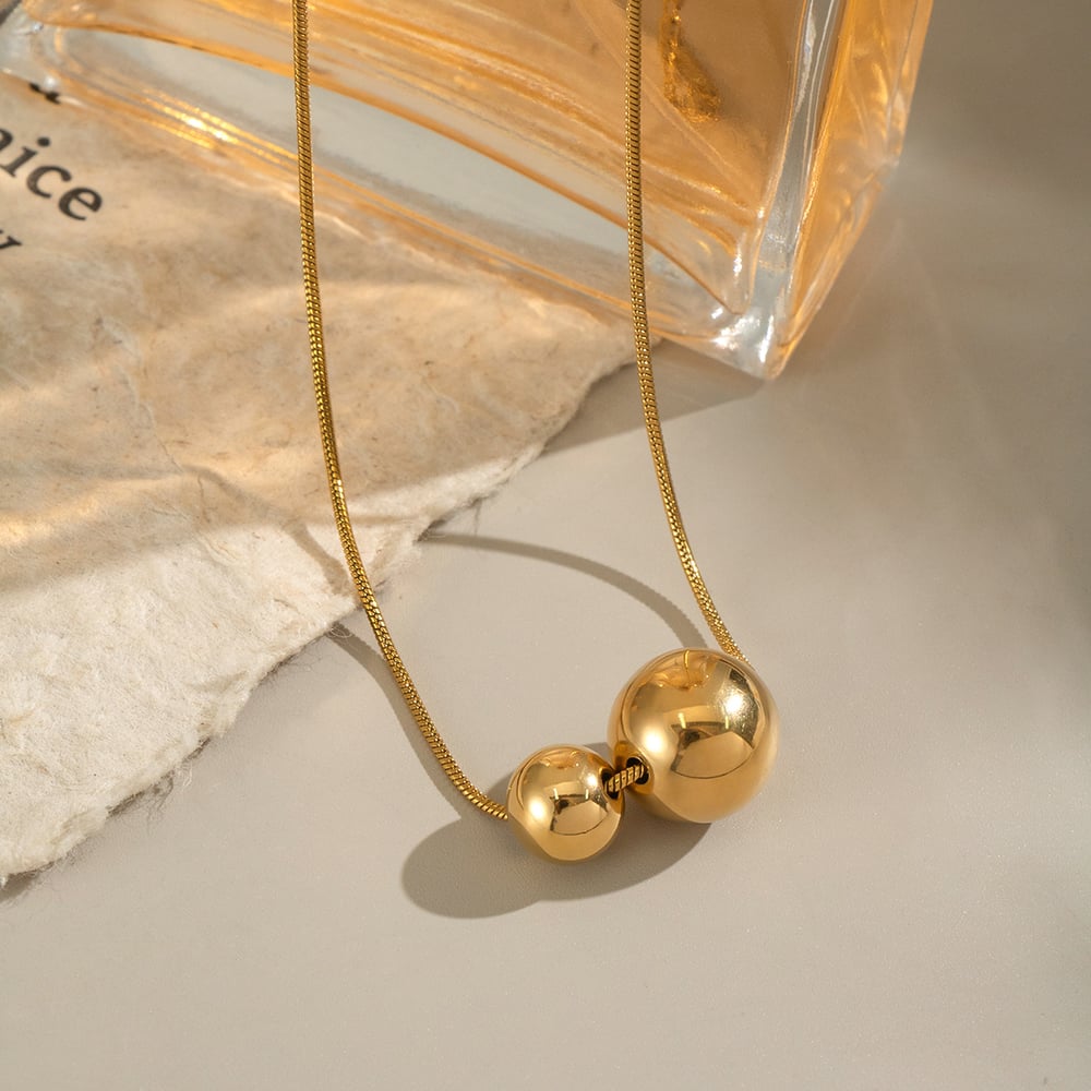 1 Stück Halskette mit Kugelanhänger aus Edelstahl Bild4