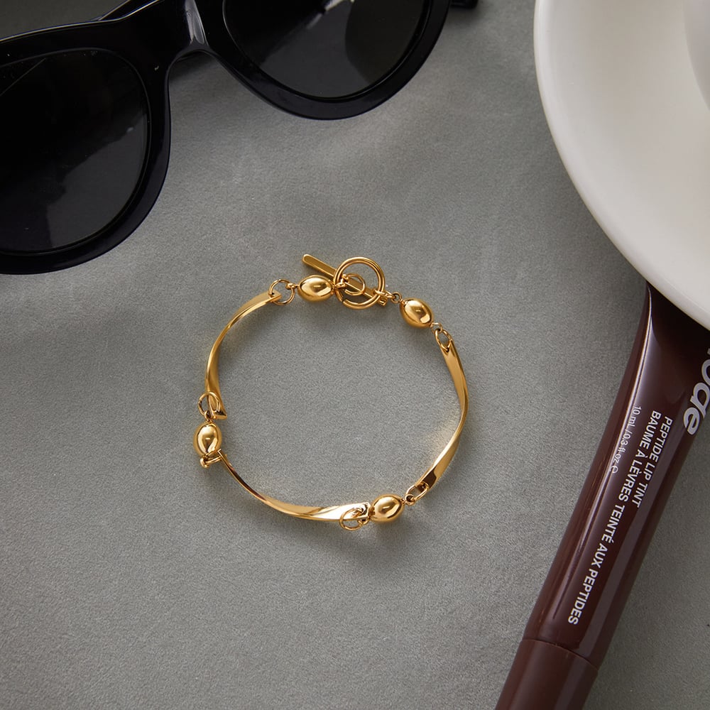 1 Piece Modern Wavy Line Stainless Steel Gold Color Women's Chain Bracelets h5Picture7