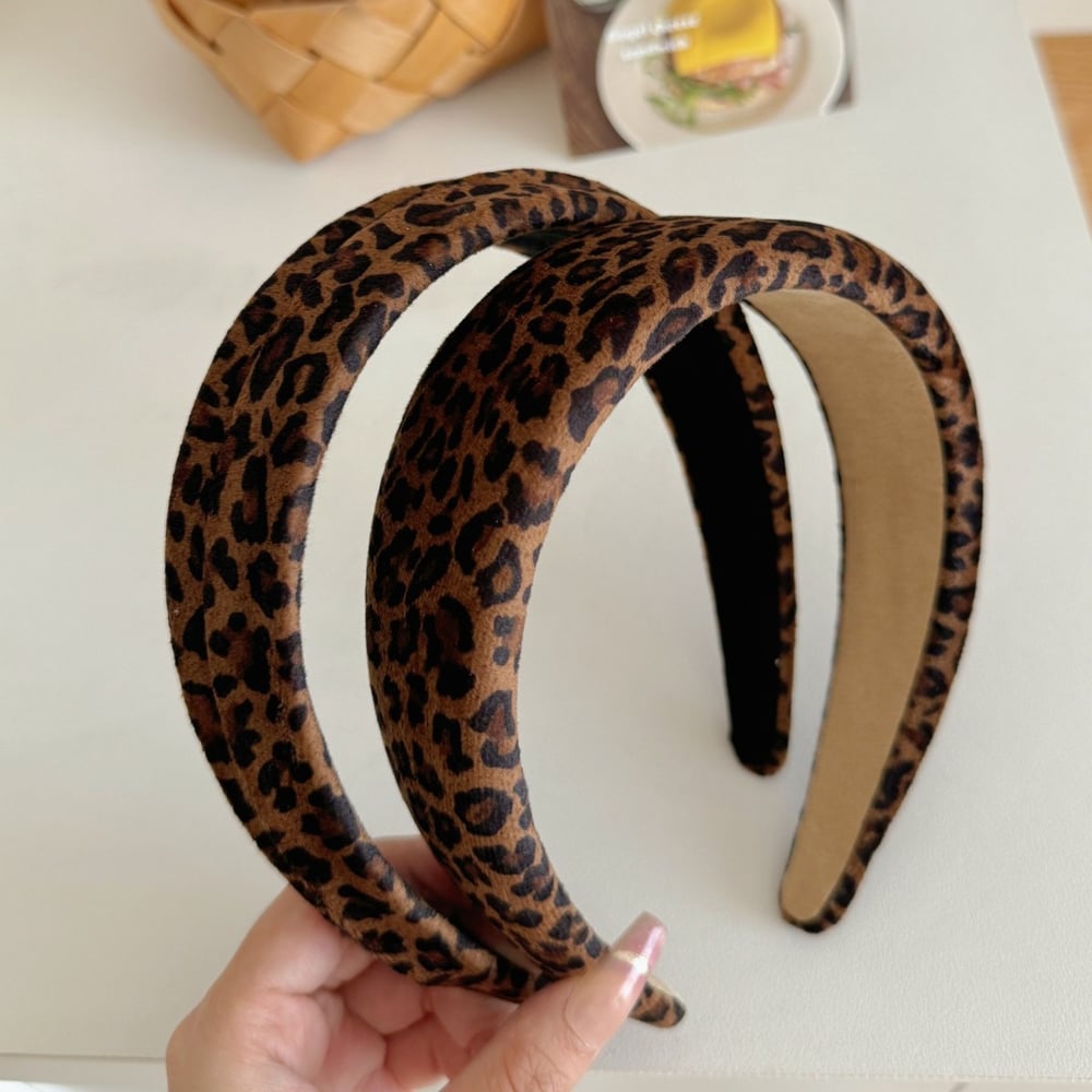 1 Piece Retro Leopard Print Fabric Women's Hair Bands Picture3
