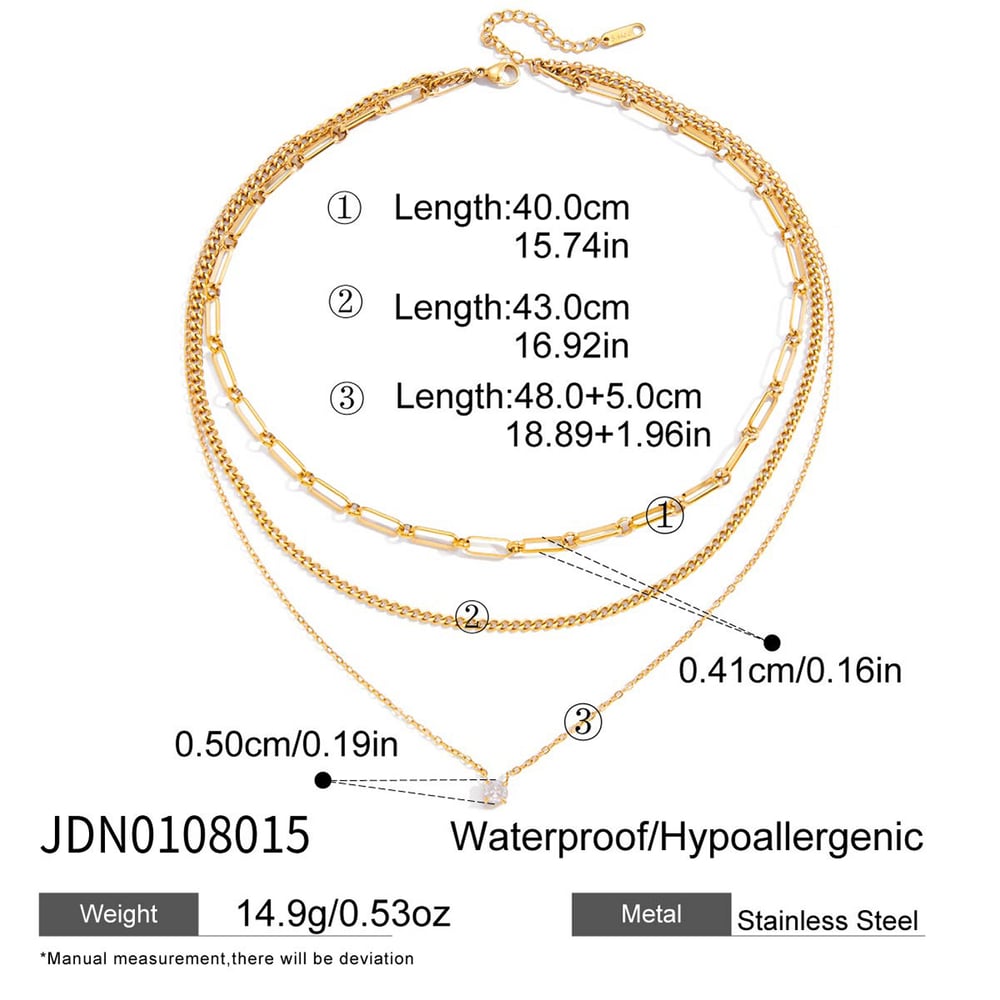 1 Piece Simple Circle Stainless Steel Gold Color Zircon Women's Layered Necklaces Picture2