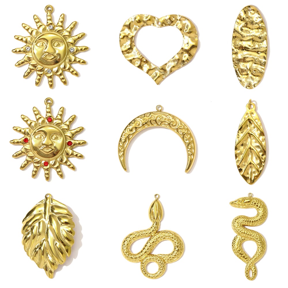 1 Piece Classic Sun Stainless Steel Gold Color Women's Pendants h5Picture5
