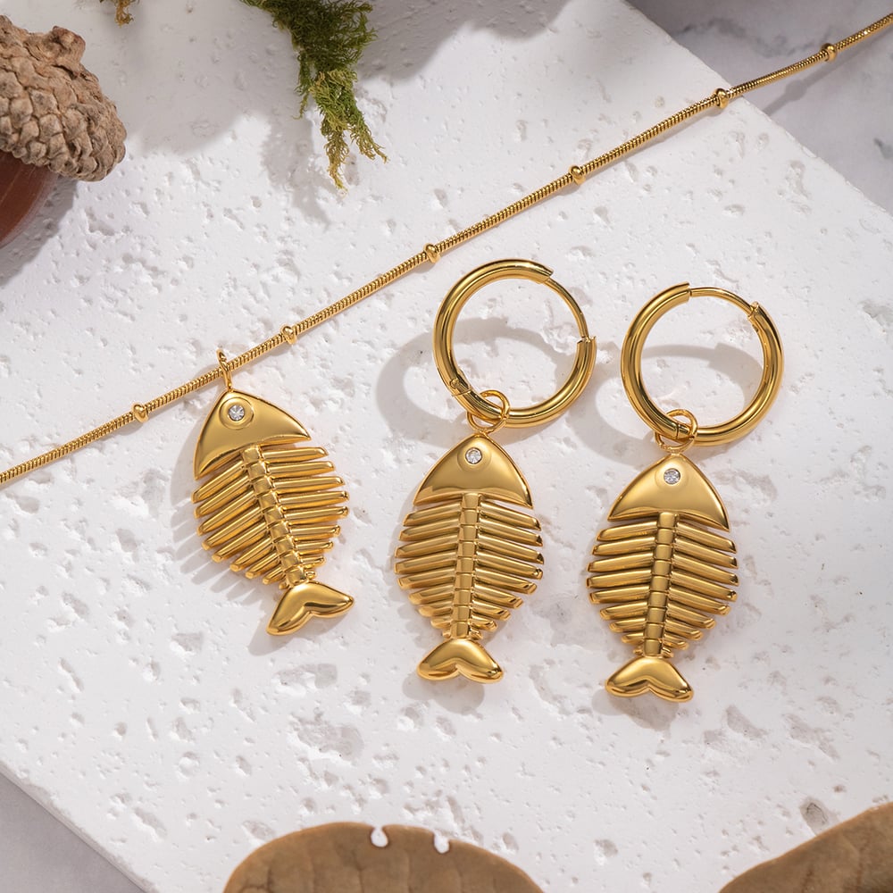 Fish Stainless Steel Necklace Set Picture3