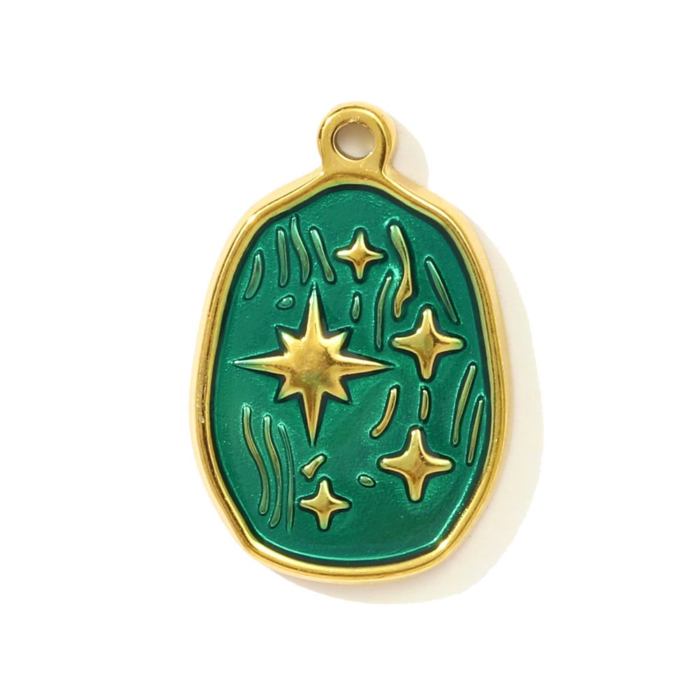 1 Piece Natural Plant Stainless Steel Gold Color Women's Pendants