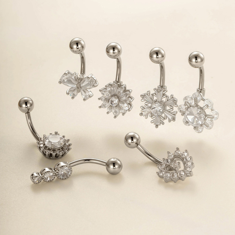 1 Stück zarte Schmetterling Kupfer Gold Farbe Zirkon Bauchnabelpiercings Bild3