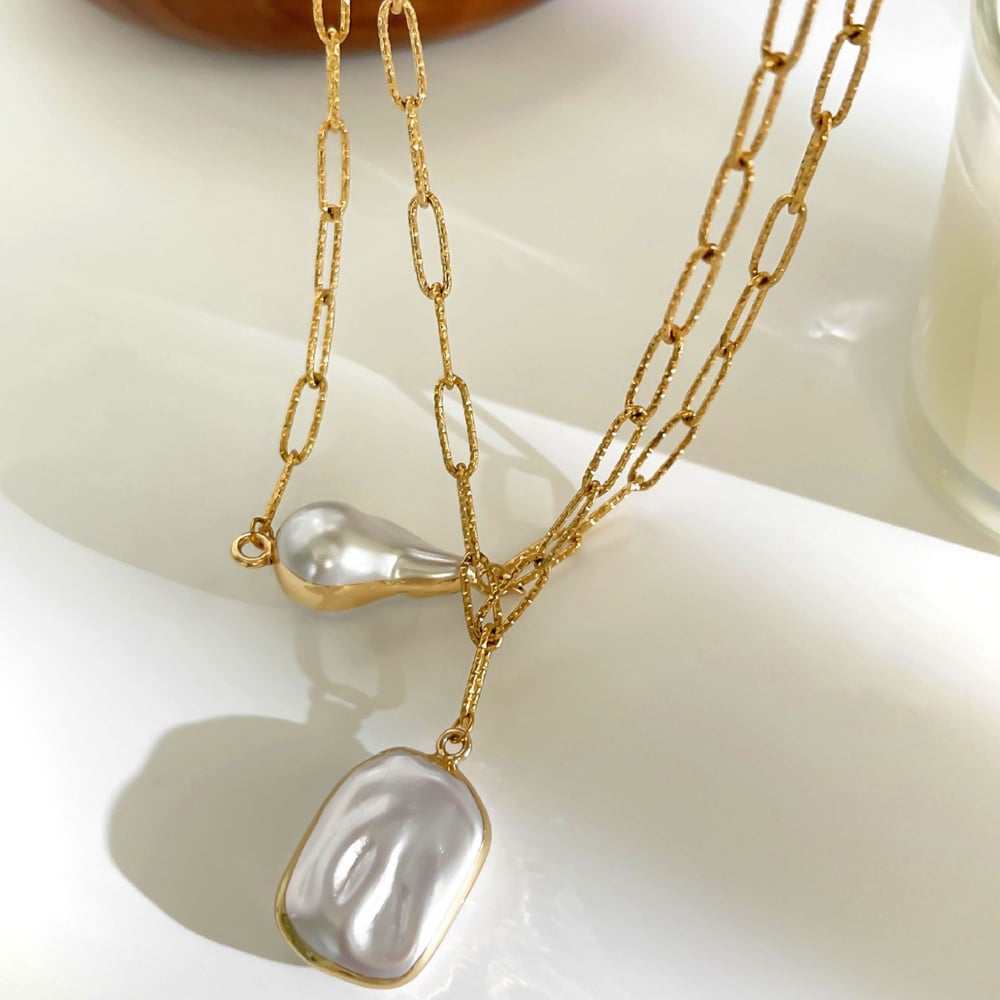 1 Piece Pearl Gold Color Pendant Necklace Picture5