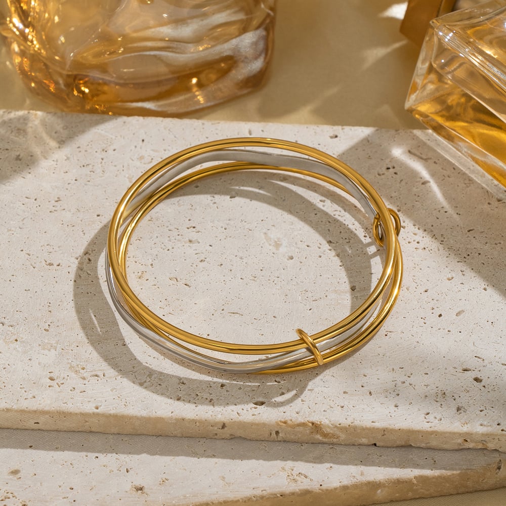 Braccialetti circolari in acciaio inossidabile di colori misti Immagine5