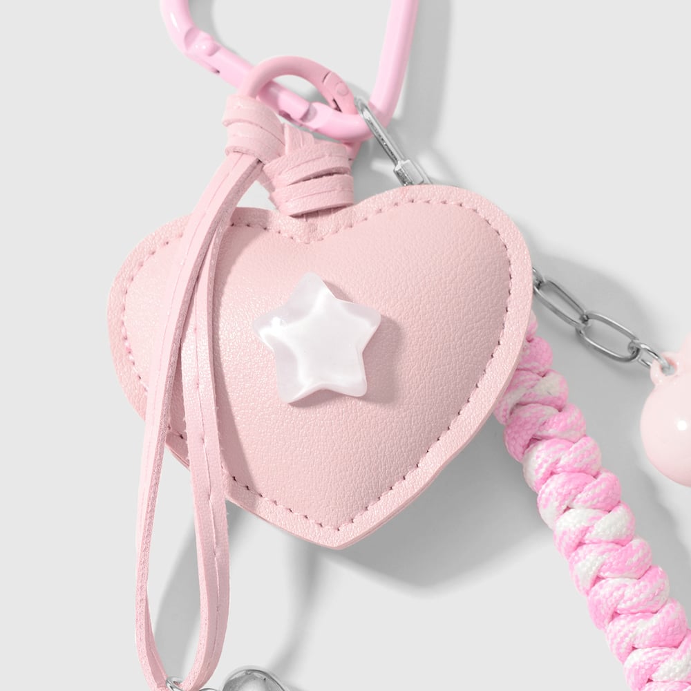 1 Piece Sweet Heart Star Leather Bag Charm Picture5