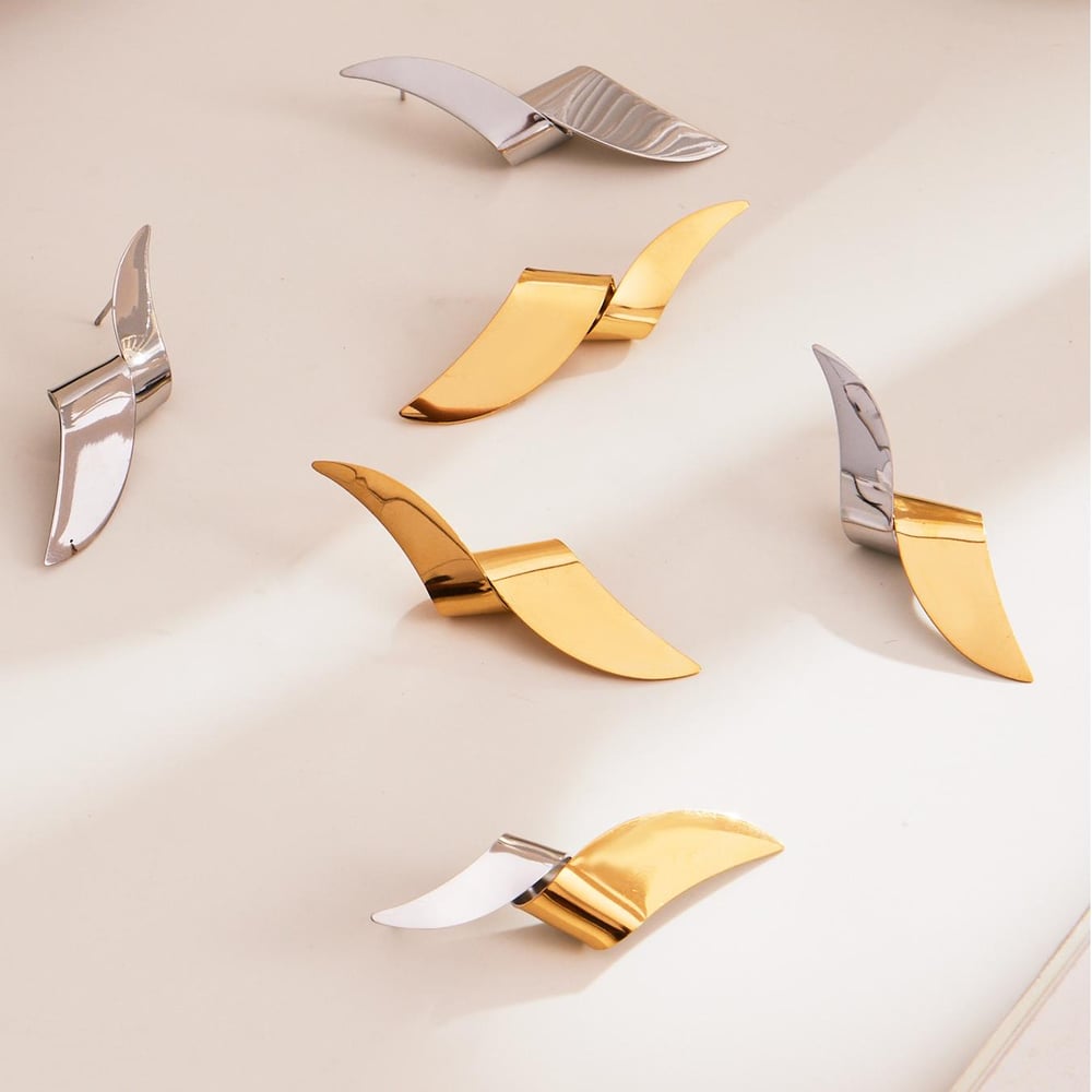 Minimalist Twist Mixed Gold&Silver Colors Stainless Steel Women's Jewelry Sets Picture8