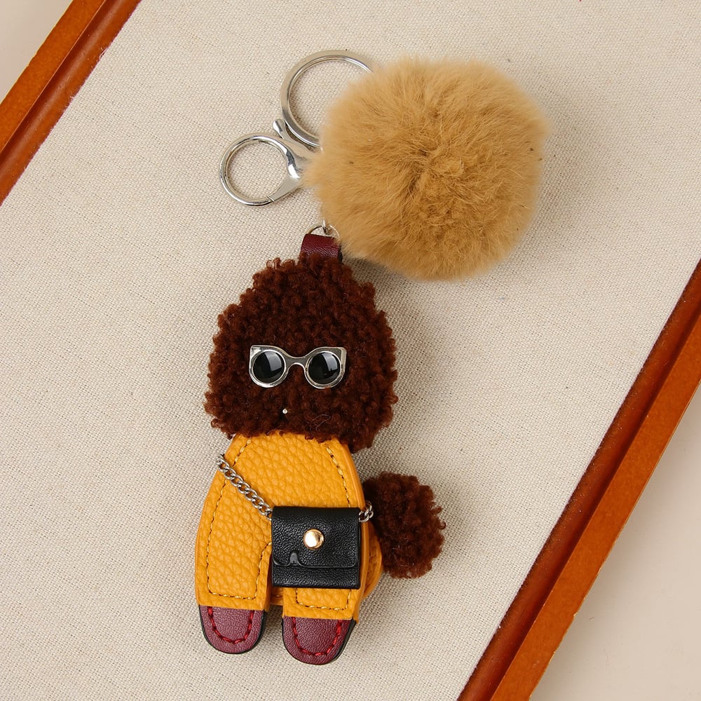 1 Stück einfache Serie süße Cartoon PU Damen Taschenanhänger