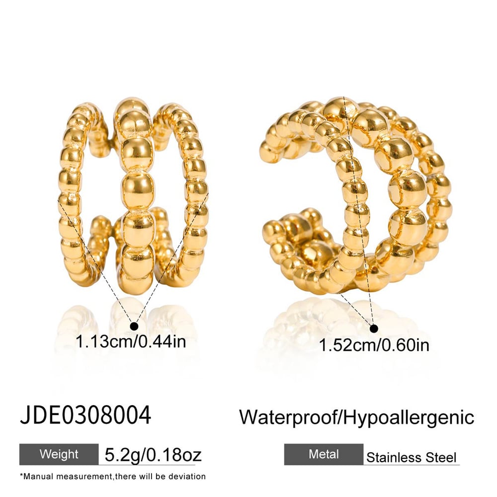 1 Piece Minimalist Circle Stainless Steel Gold Color Women's Ear Cuffs Picture2