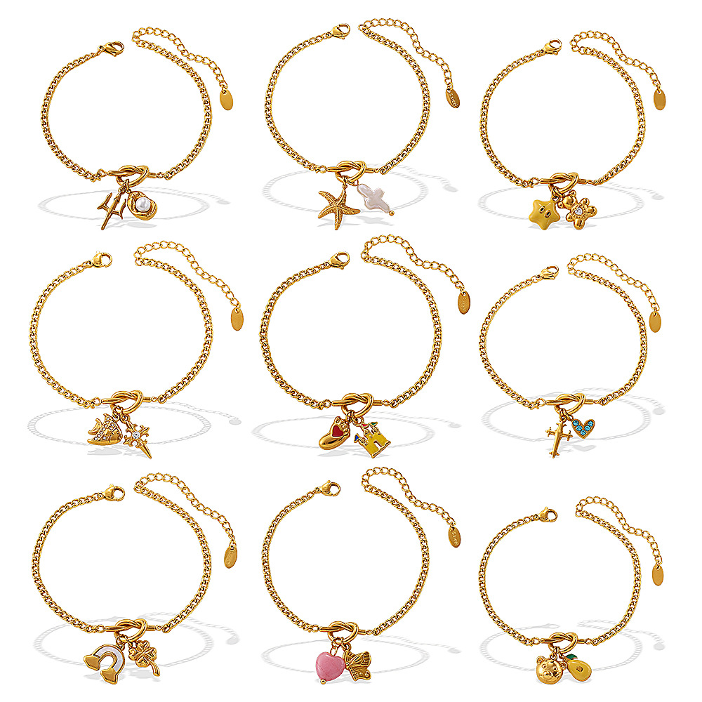 1 Piece Stainless Steel Gold Color DIY Charm Bracelet h5Picture4