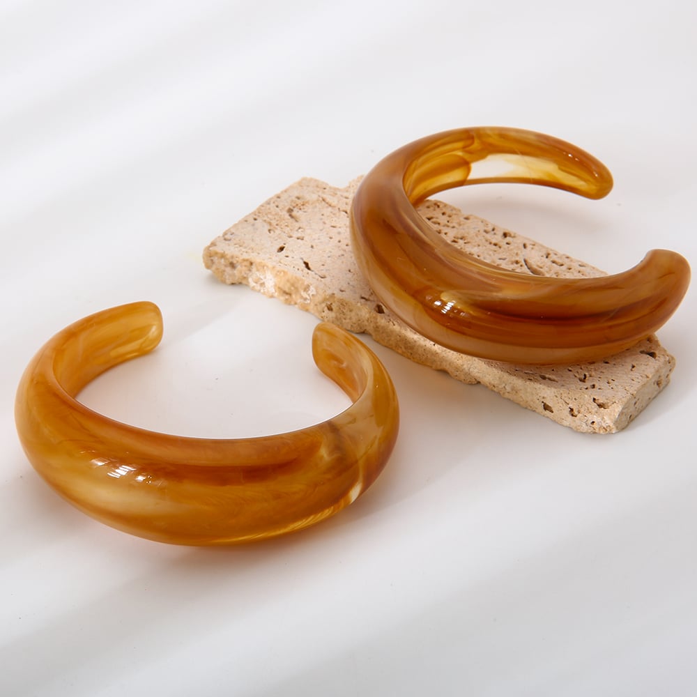 1 Piece Classic Series Simple Gradient Color Resin Women's Bangles h5Picture5