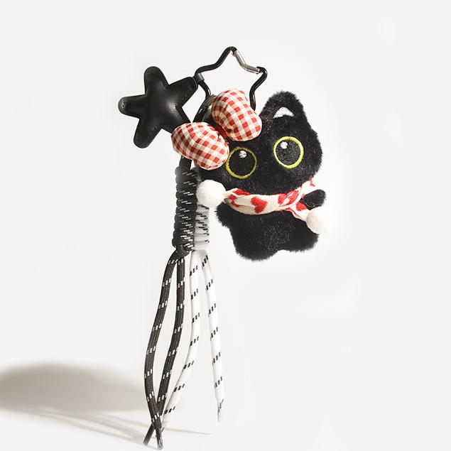 1 Piece Black Cat Polyester Fiber Women's Bag Charms h5Picture5