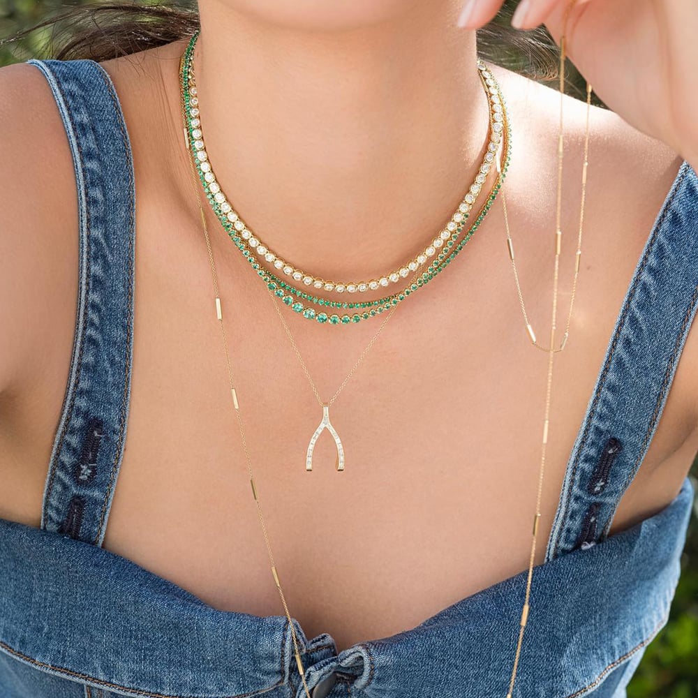 1 Piece Classic Irregular Shape Stainless Steel Gold Color Zircon Women's Pendant Necklaces h5Picture4