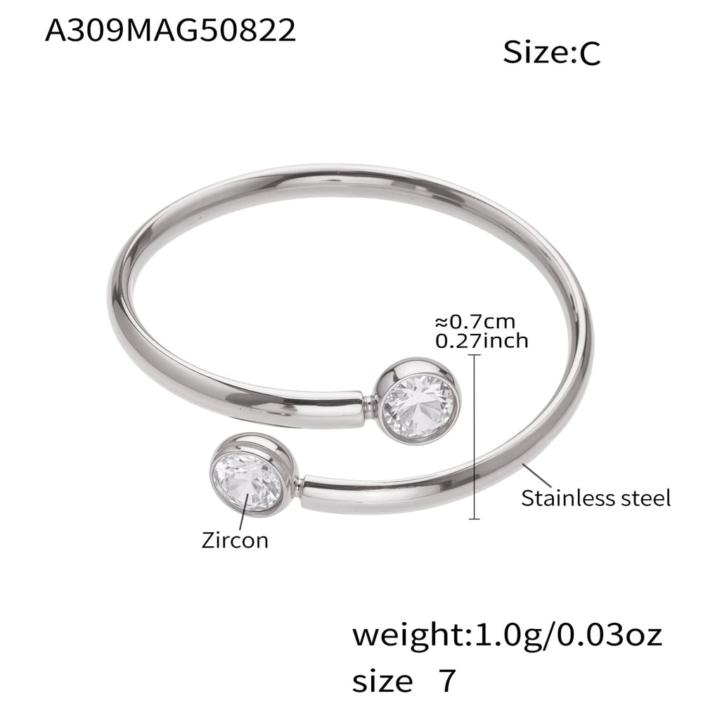 1 Piece Minimalist Circle Stainless Steel Gold Color Zircon Minimalist Rings