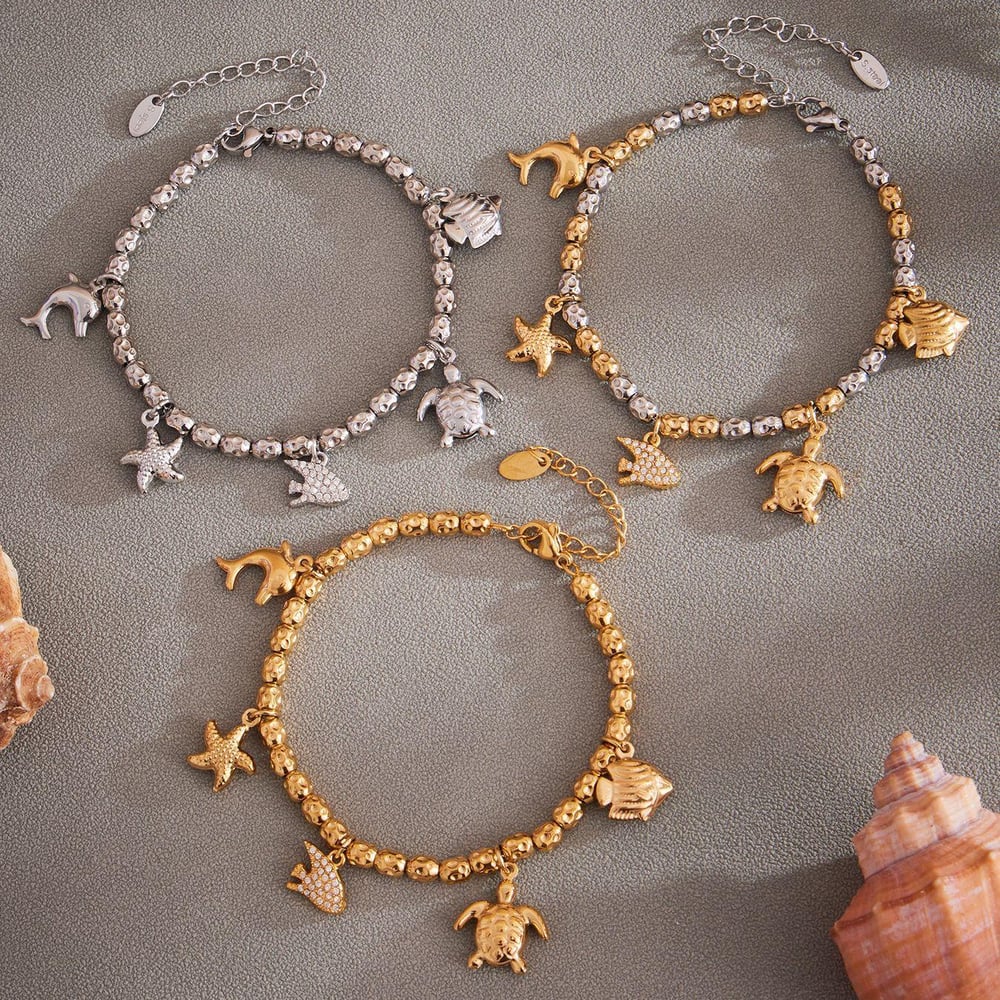 1 Stück luxuriöses Herz-Armband aus Edelstahl mit goldfarbenem Zirkonia für Damen Bild6