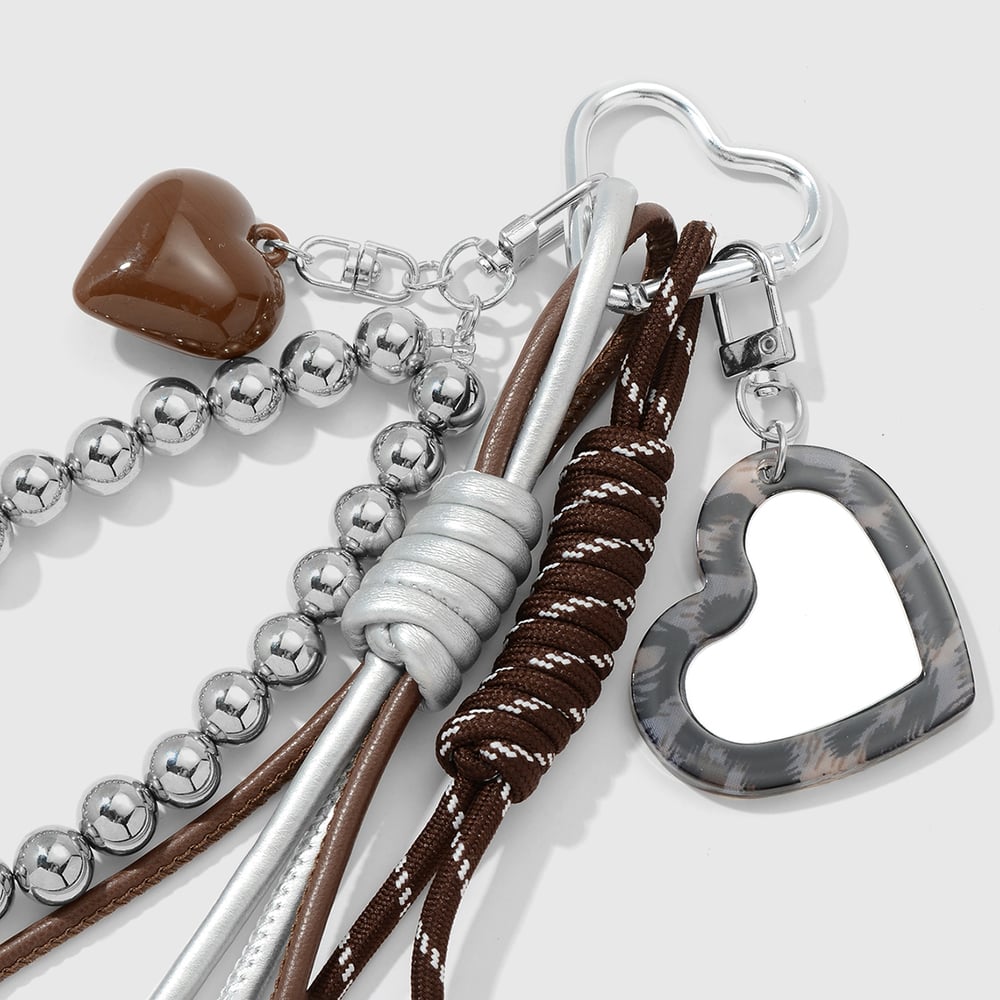 1 Piece Heart Mirror Acrylic Beads Bag Charm Picture4