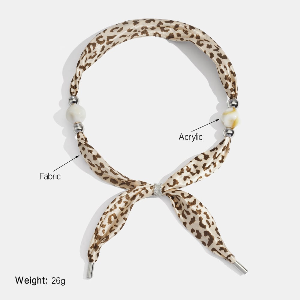1 Piece Retro Leopard Print Fabric Scarf Necklace h5Picture2
