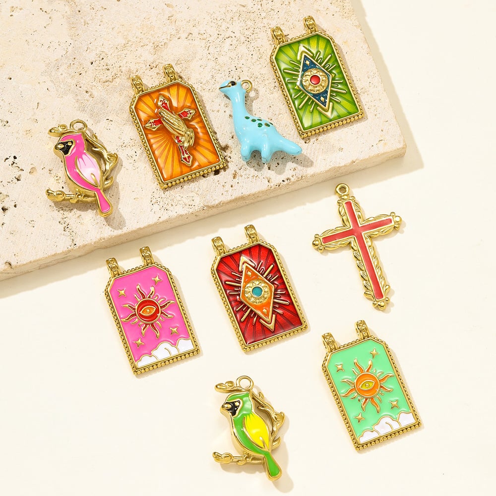 1 Piece Luxurious Tarot Stainless Steel Gold Color Women's Pendants h5Picture3