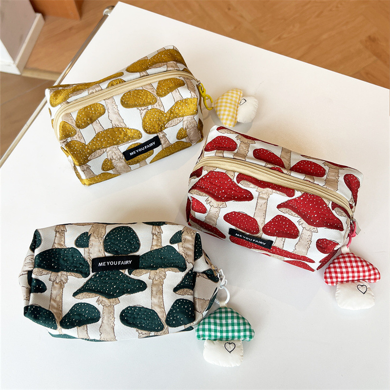 1 Piece Classic Creatively Designed Cute Mushroom Women's Makeup Bags Picture3