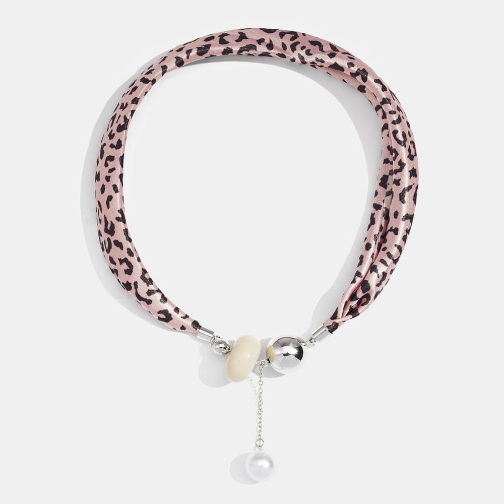 1 Piece Retro Leopard Fabric Pendant Necklace