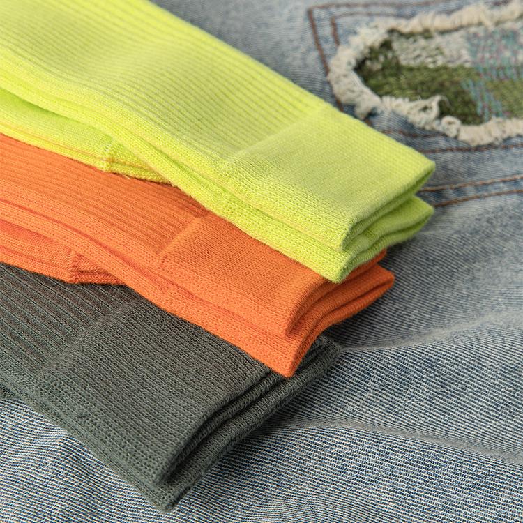 1 paire de chaussettes mi-mollet en coton style urbain h5Image6