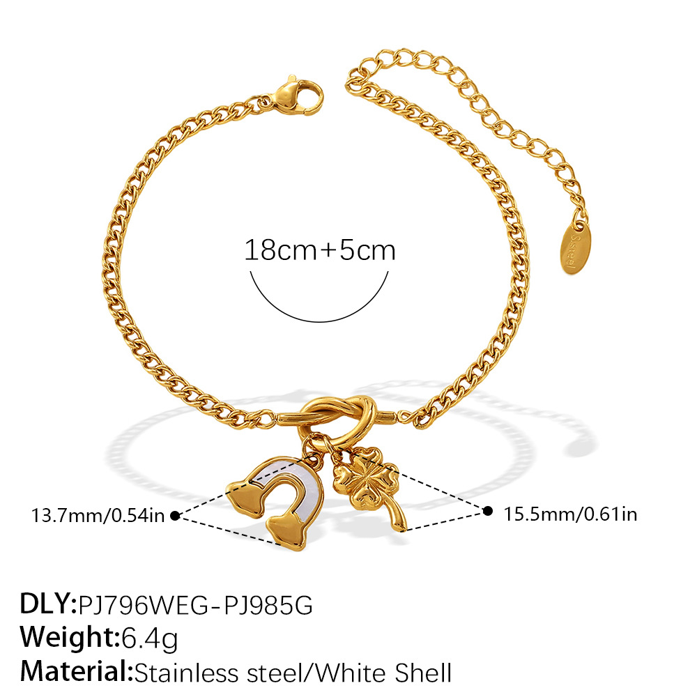 1 Piece Stainless Steel Gold Color DIY Charm Bracelet