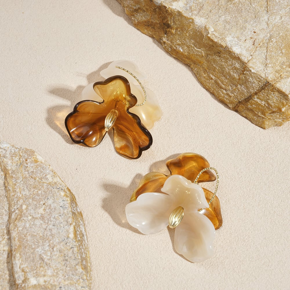 1 Paar Retro-Blumen-Ohrhänger aus Acryl h5Bild5