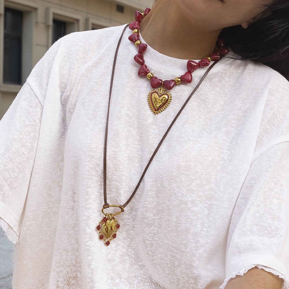 Sweet Heart Acrylic Necklaces Set Picture3