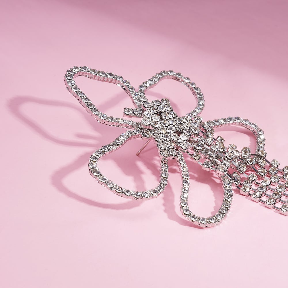 1 Pair Festive Series Flower Tassel Copper Dangle Earrings Picture2