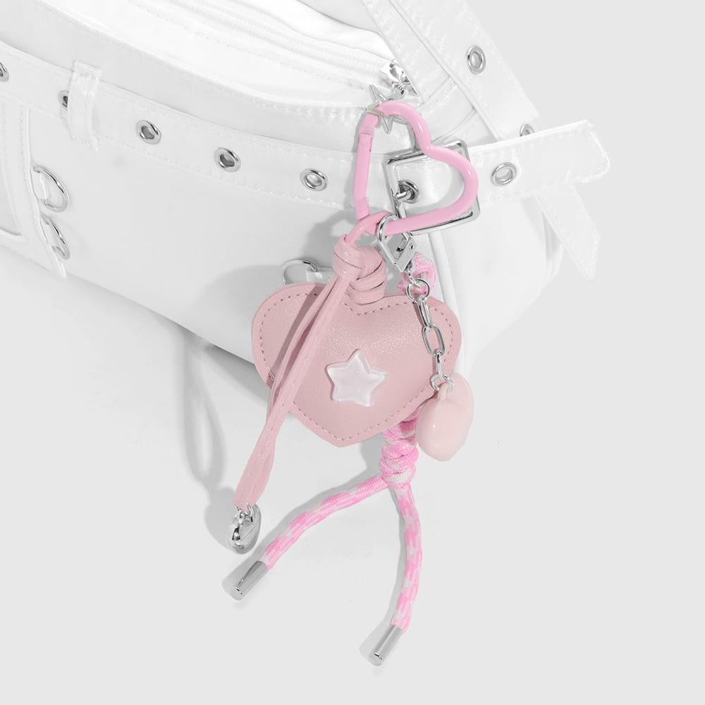 1 Piece Sweet Heart Star Leather Bag Charm Picture4