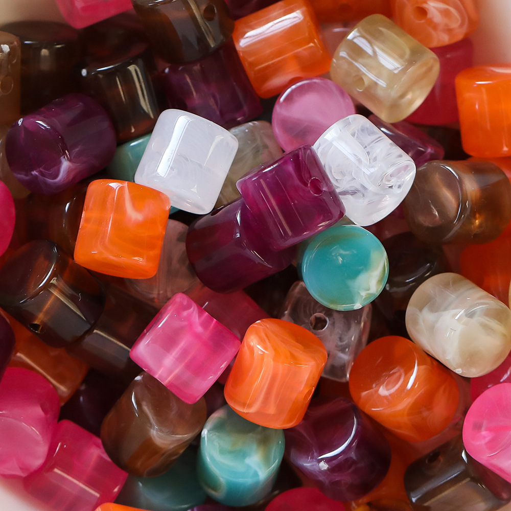 1 Bag of Cylindrical Gradient Color Acrylic Jewelry Beads Picture3