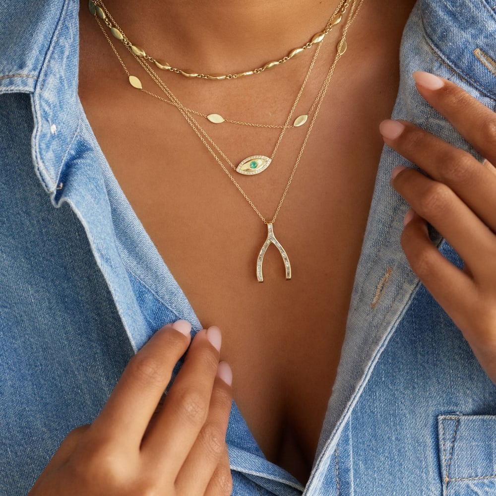 1 Piece Classic Irregular Shape Stainless Steel Gold Color Zircon Women's Pendant Necklaces h5Picture3