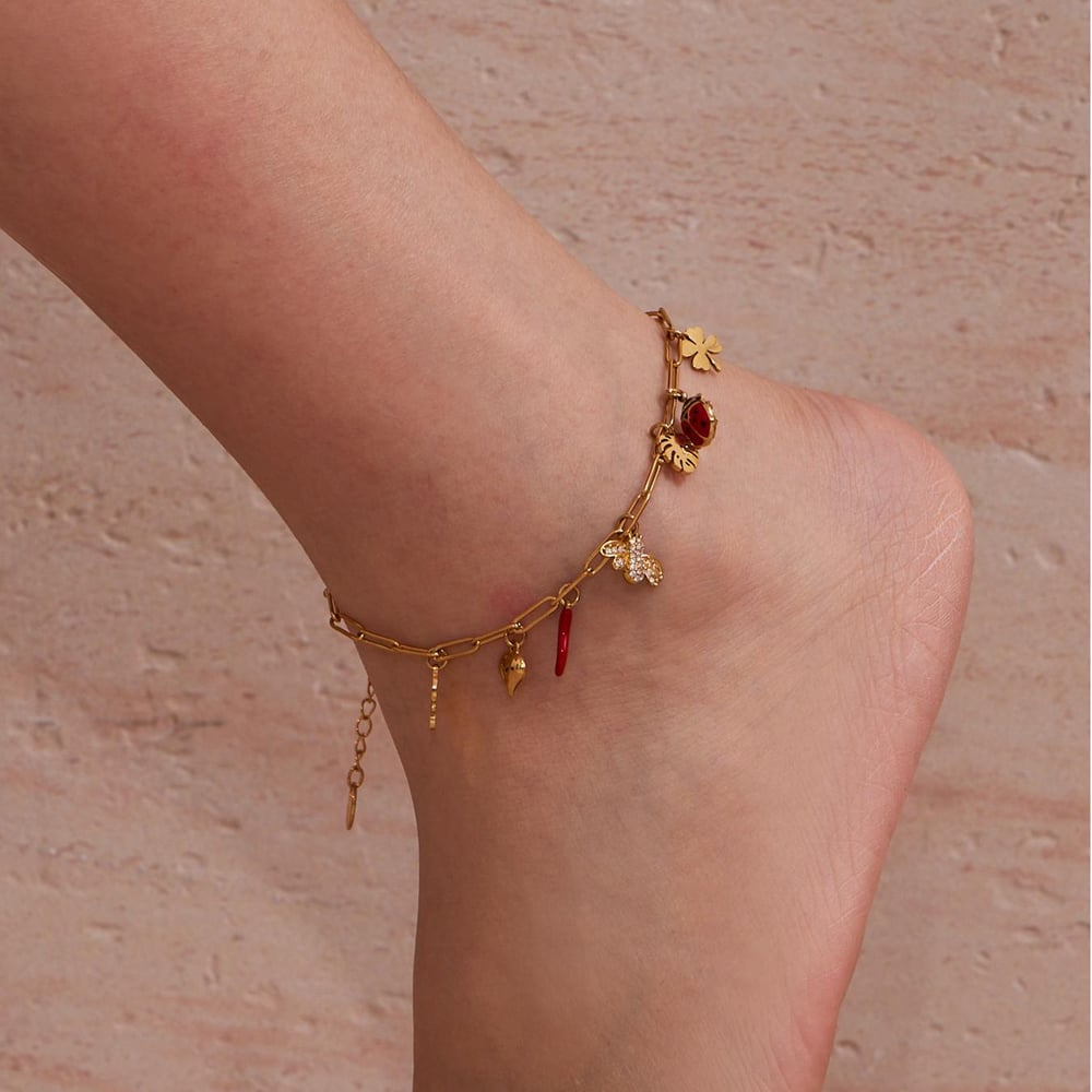Cute Flower&Bee Stainless Steel Gold Color Zircon Women's Jewelry Sets Picture4