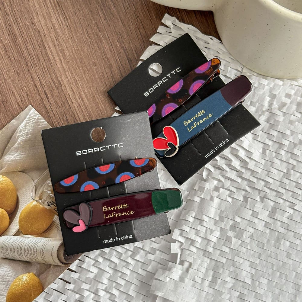 1 Çift Romantik Seri Sevimli Kalp Plastik Kadın Saç Tokası h5Resim4