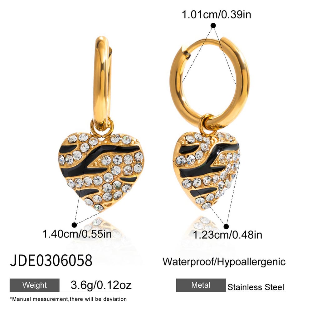 1 Pair Romantic Leopard Print Stainless Steel Gold Color Women's Drop Earrings h5Picture2