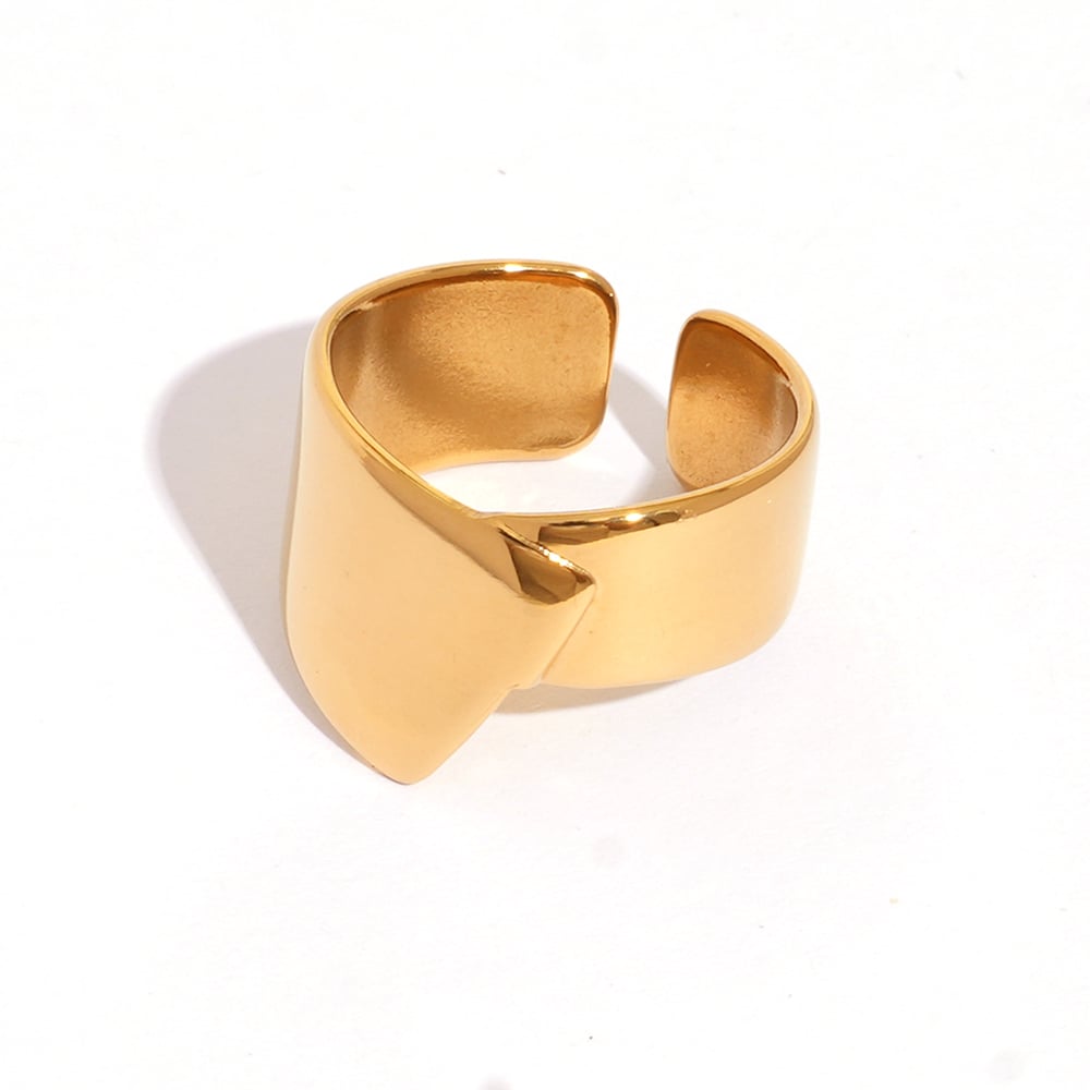 1 Piece Solid Color Irregular Shape Stainless Steel Statement Rings