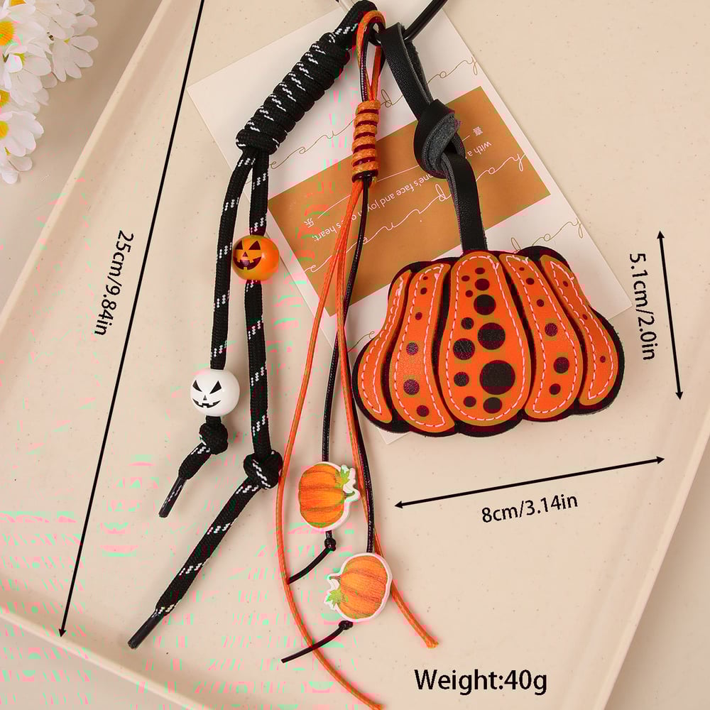 1 Piece Cute Halloween Pumpkin Twist PU Women's Bag Charms 