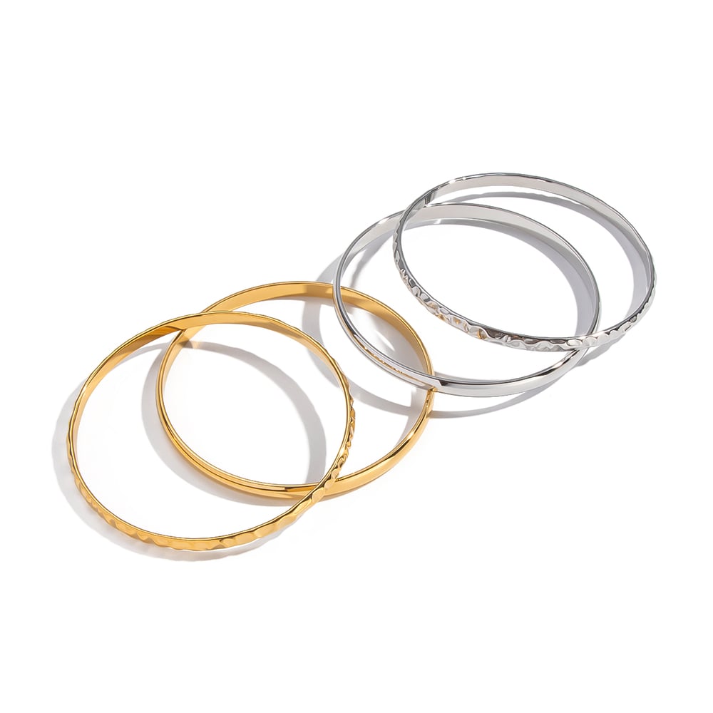 Bracelet jonc en acier inoxydable de couleur unie, 1 pièce Image6
